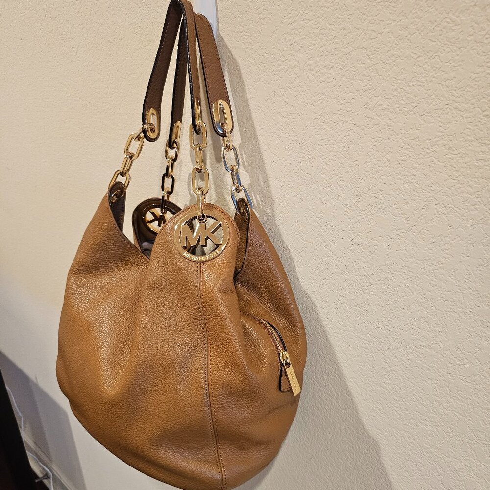 MICHAEL KORS brown fulton large shoulder bag pebble leather - Picture 2 of 8